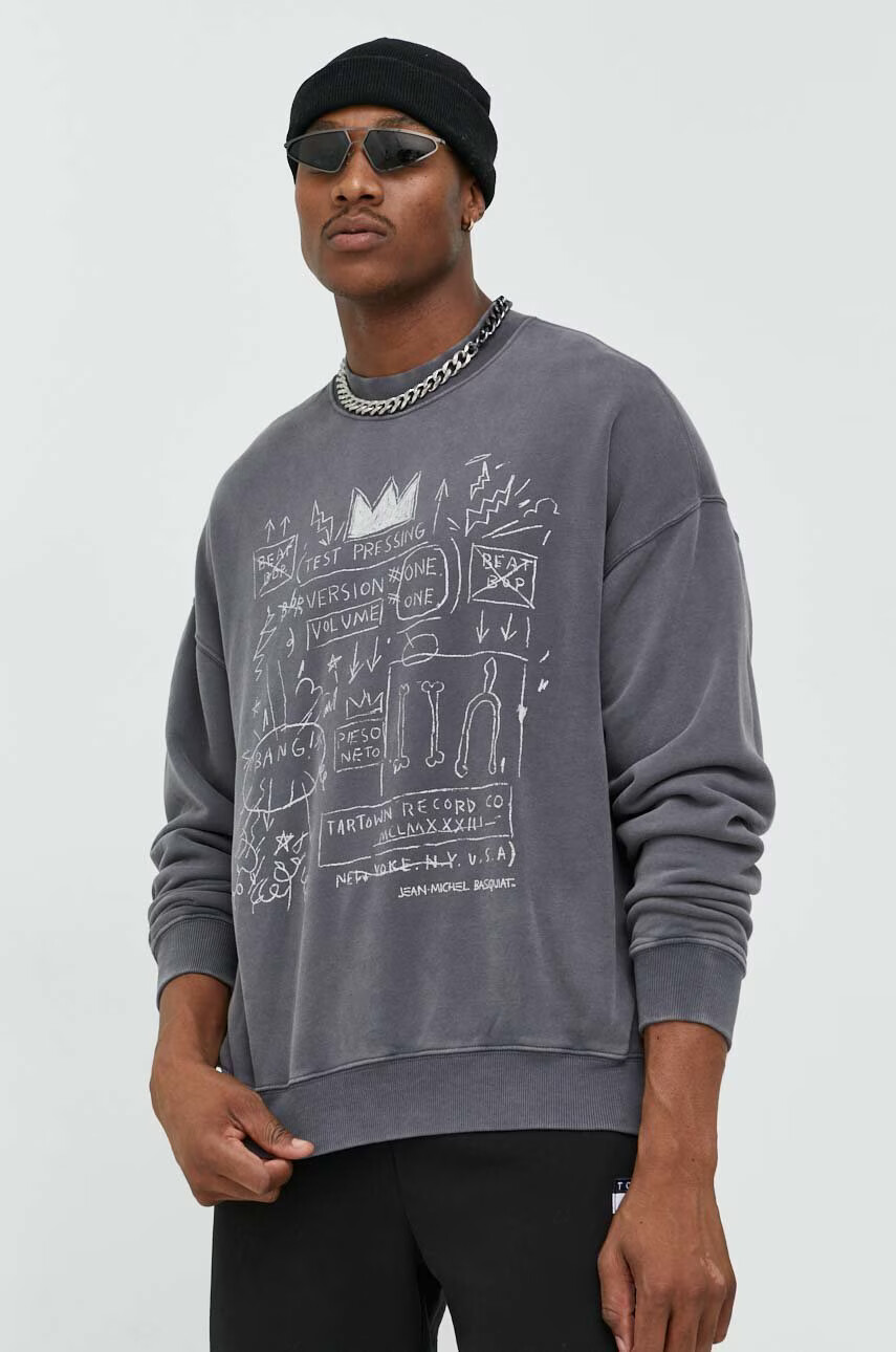 Abercrombie & Fitch Суичър в сиво с десен - Pepit.bg