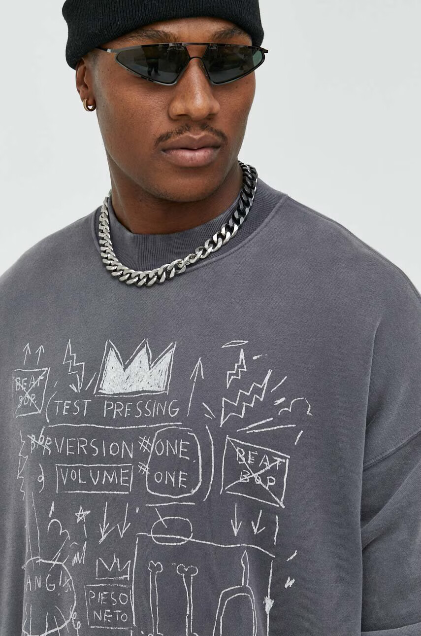 Abercrombie & Fitch Суичър в сиво с десен - Pepit.bg