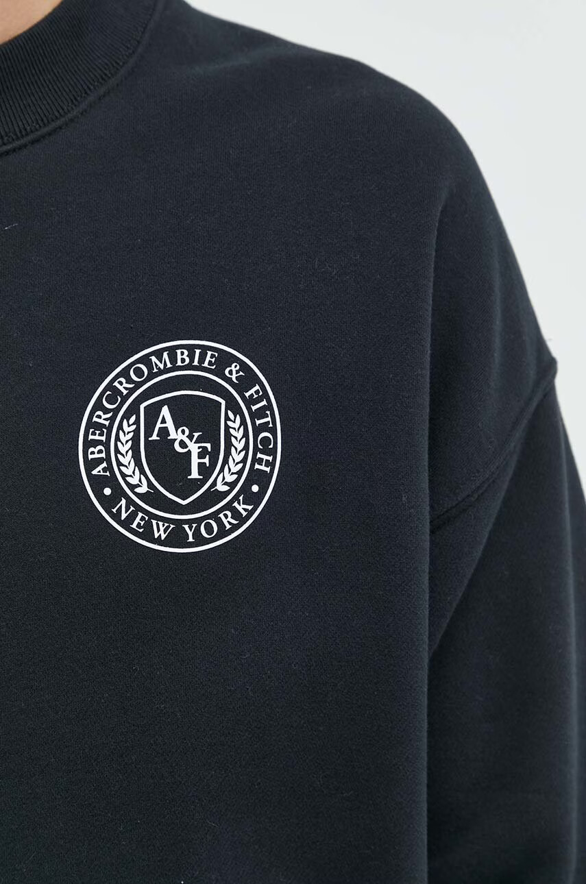 Abercrombie & Fitch Суичър в черно с принт - Pepit.bg
