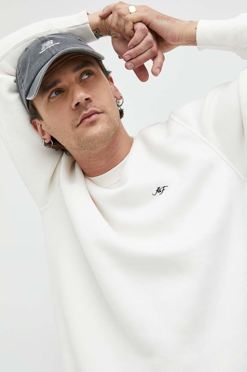 Abercrombie & Fitch Суичър в бежово с изчистен дизайн - Pepit.bg