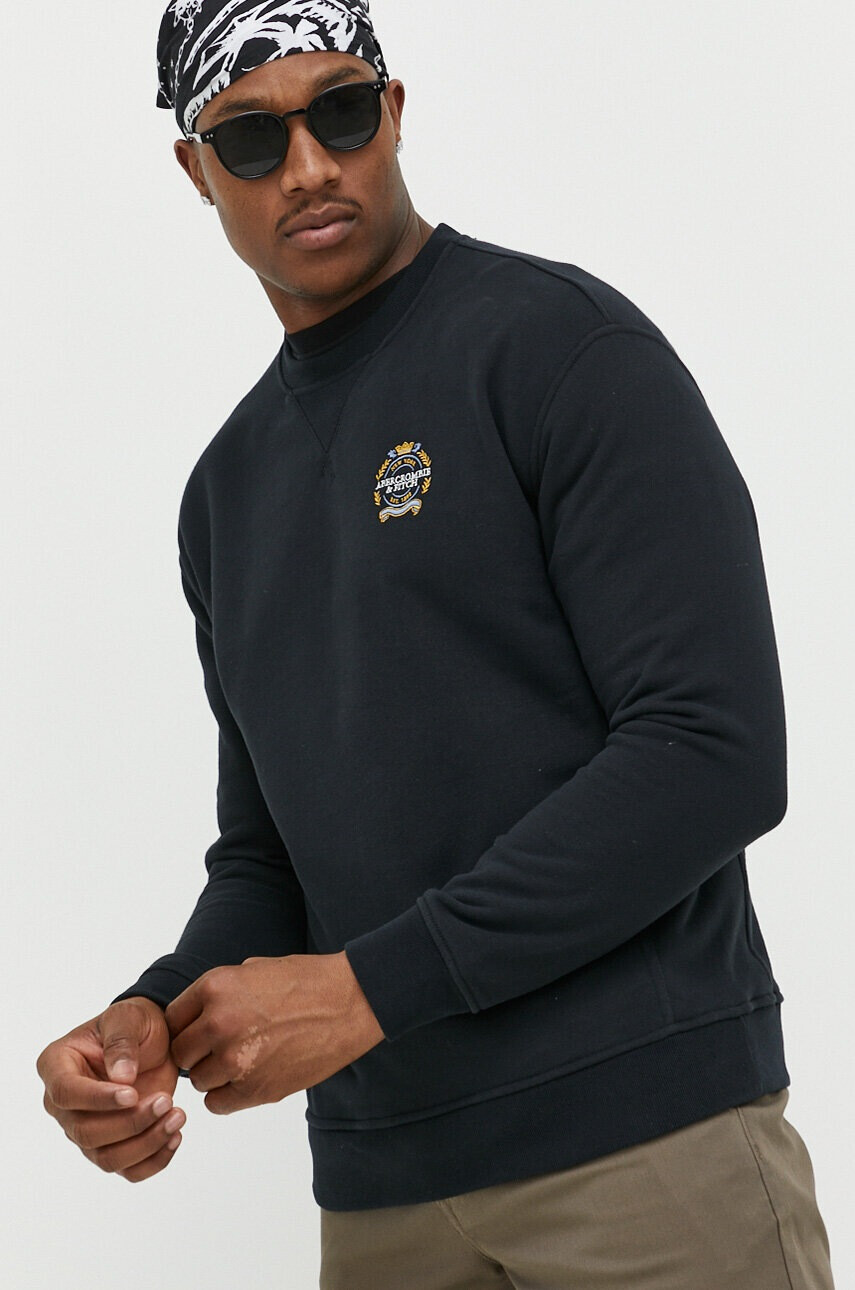 Abercrombie & Fitch Суичър в черно с апликация - Pepit.bg
