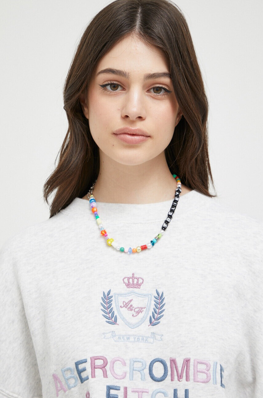 Abercrombie & Fitch Суичър в сиво с апликация - Pepit.bg