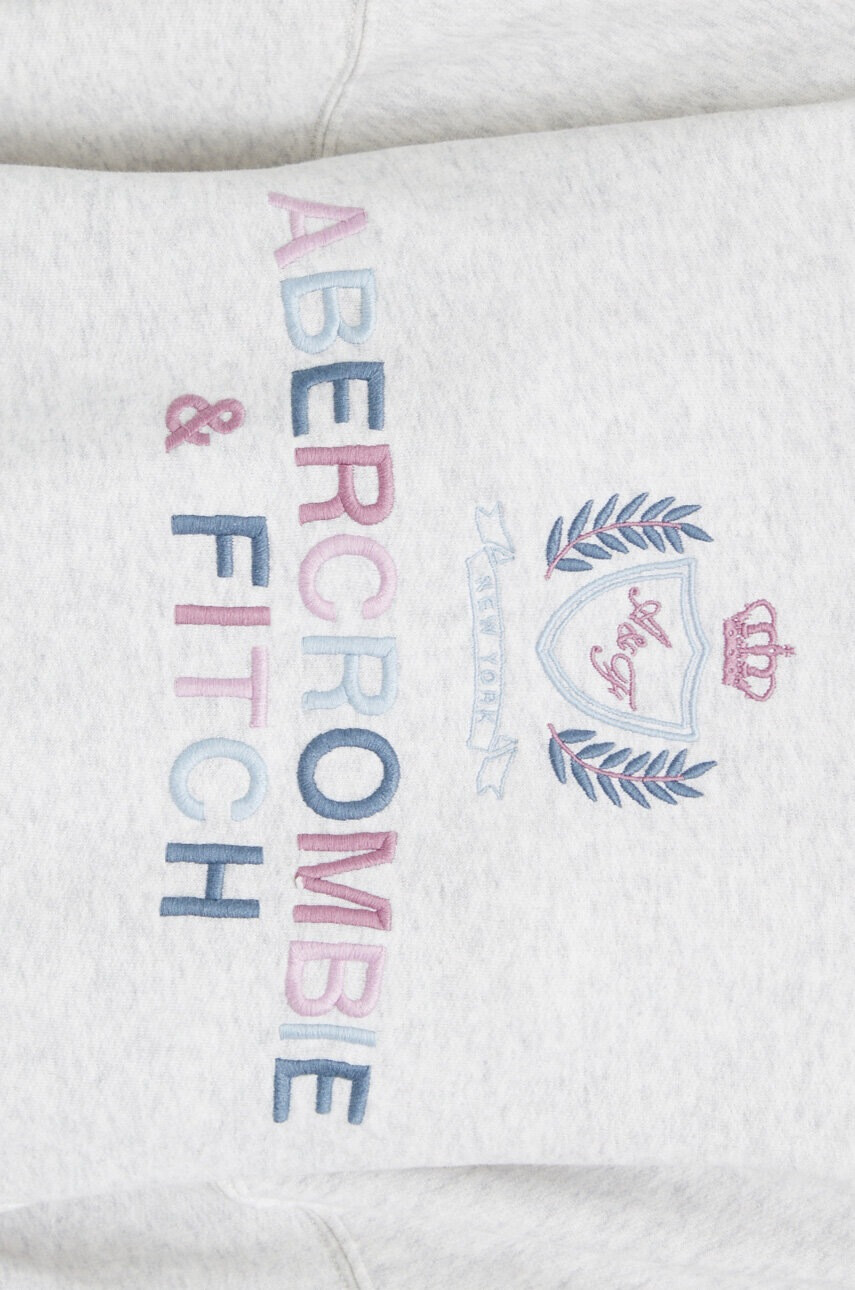 Abercrombie & Fitch Суичър в сиво с апликация - Pepit.bg