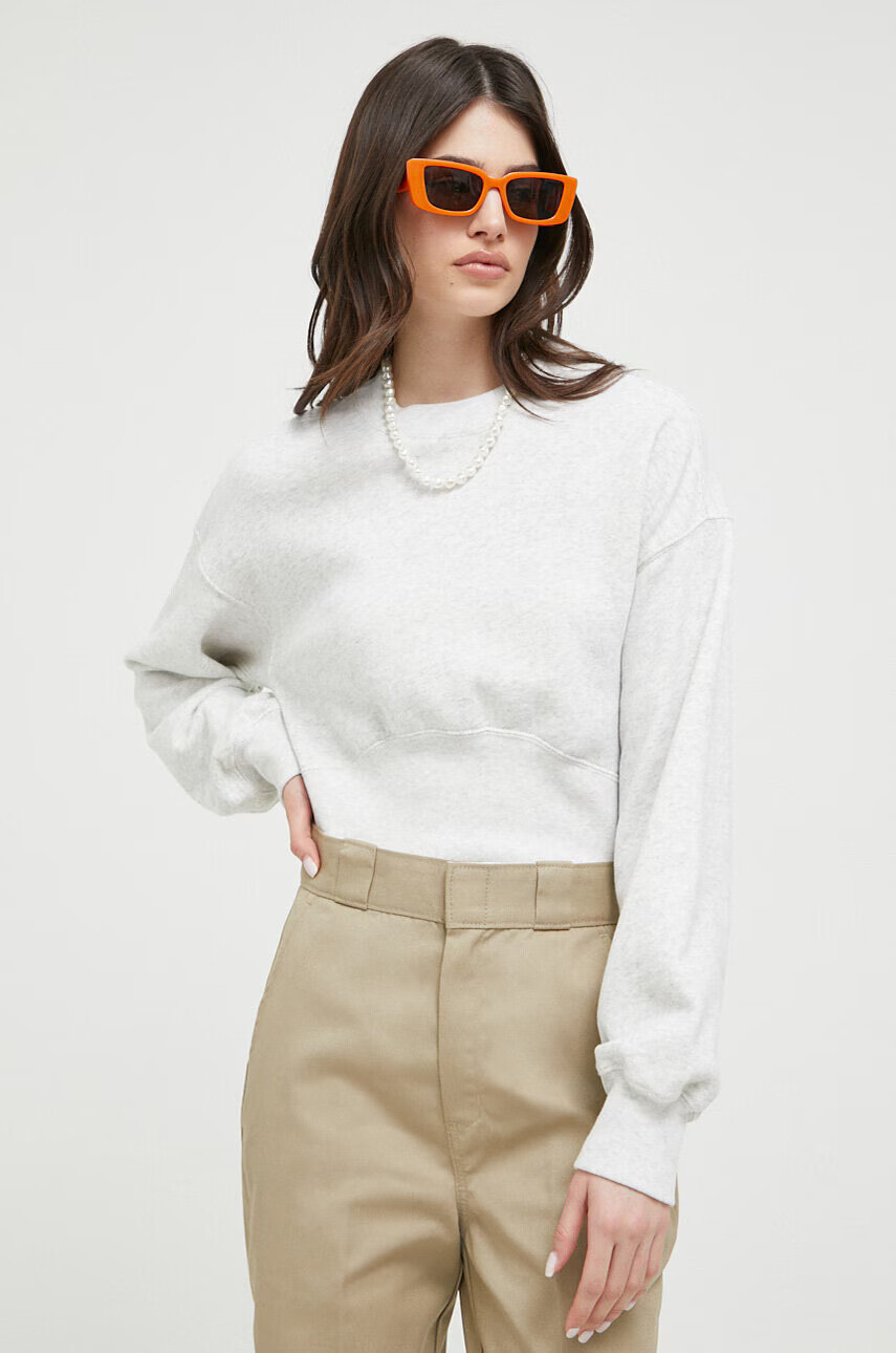 Abercrombie & Fitch Суичър в сиво меланж на - Pepit.bg
