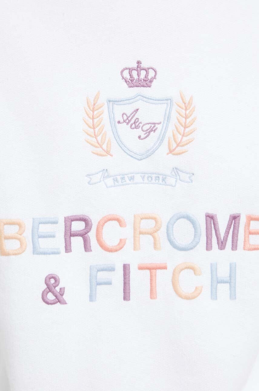Abercrombie & Fitch Суичър в бяло с апликация - Pepit.bg