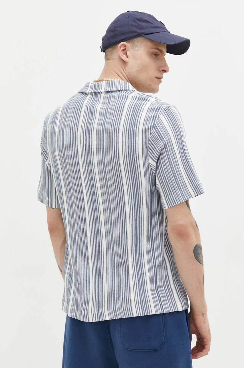 Abercrombie & Fitch Тениска с яка в синьо с десен - Pepit.bg
