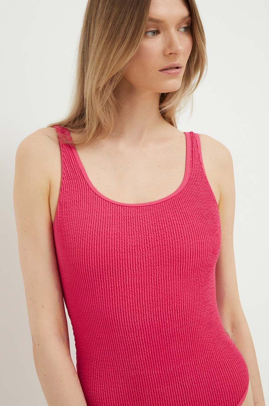 Abercrombie & Fitch Цял бански в розово с меки чашки - Pepit.bg