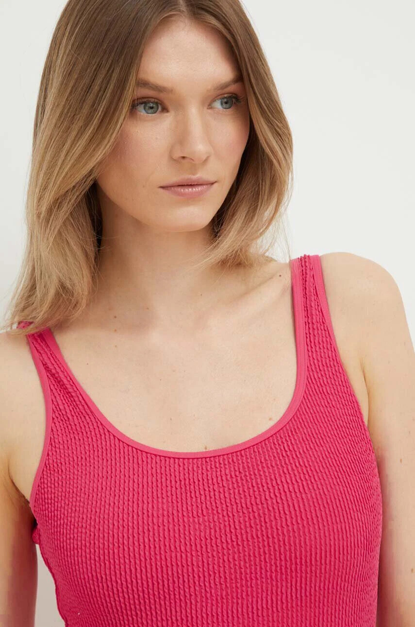Abercrombie & Fitch Цял бански в розово с меки чашки - Pepit.bg