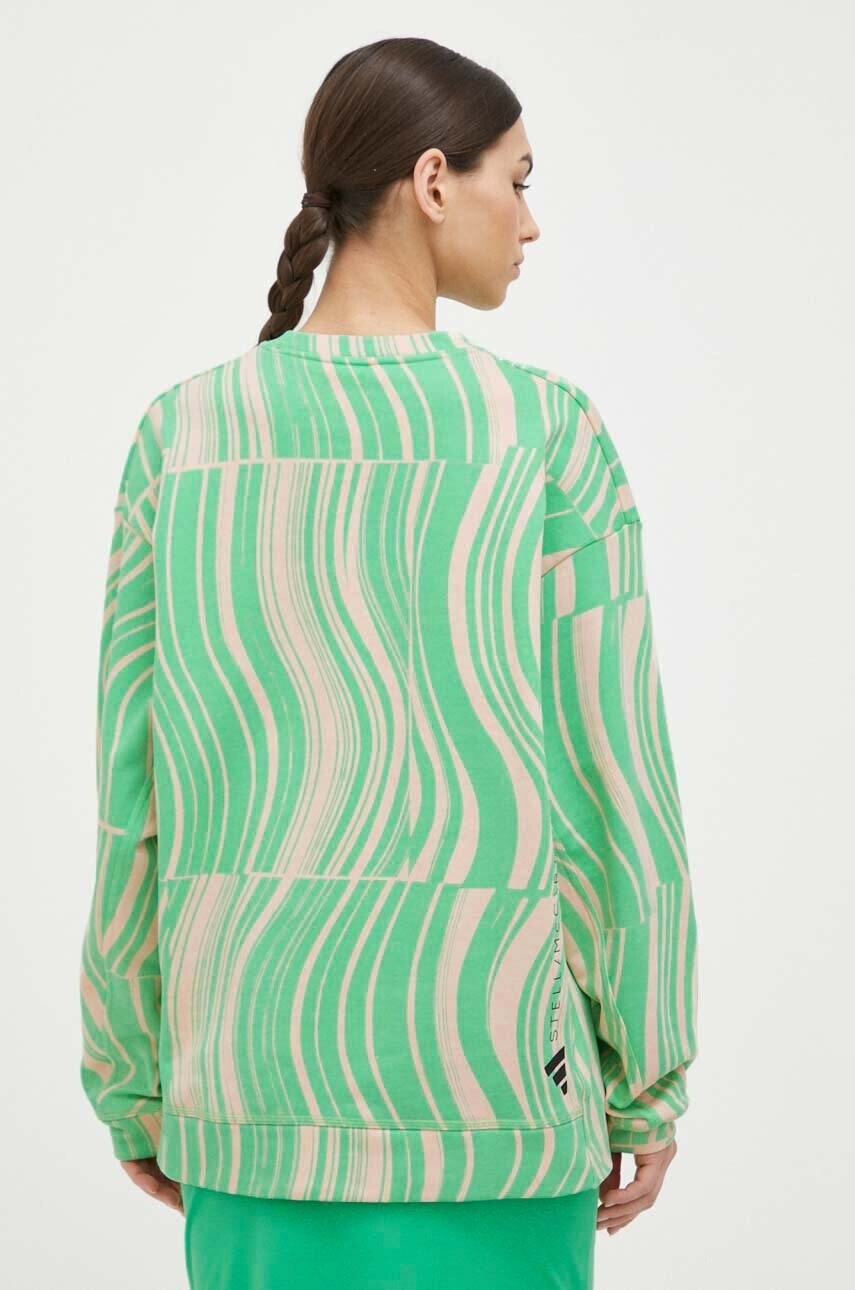 adidas by Stella McCartney Памучен суичър в зелено с десен - Pepit.bg