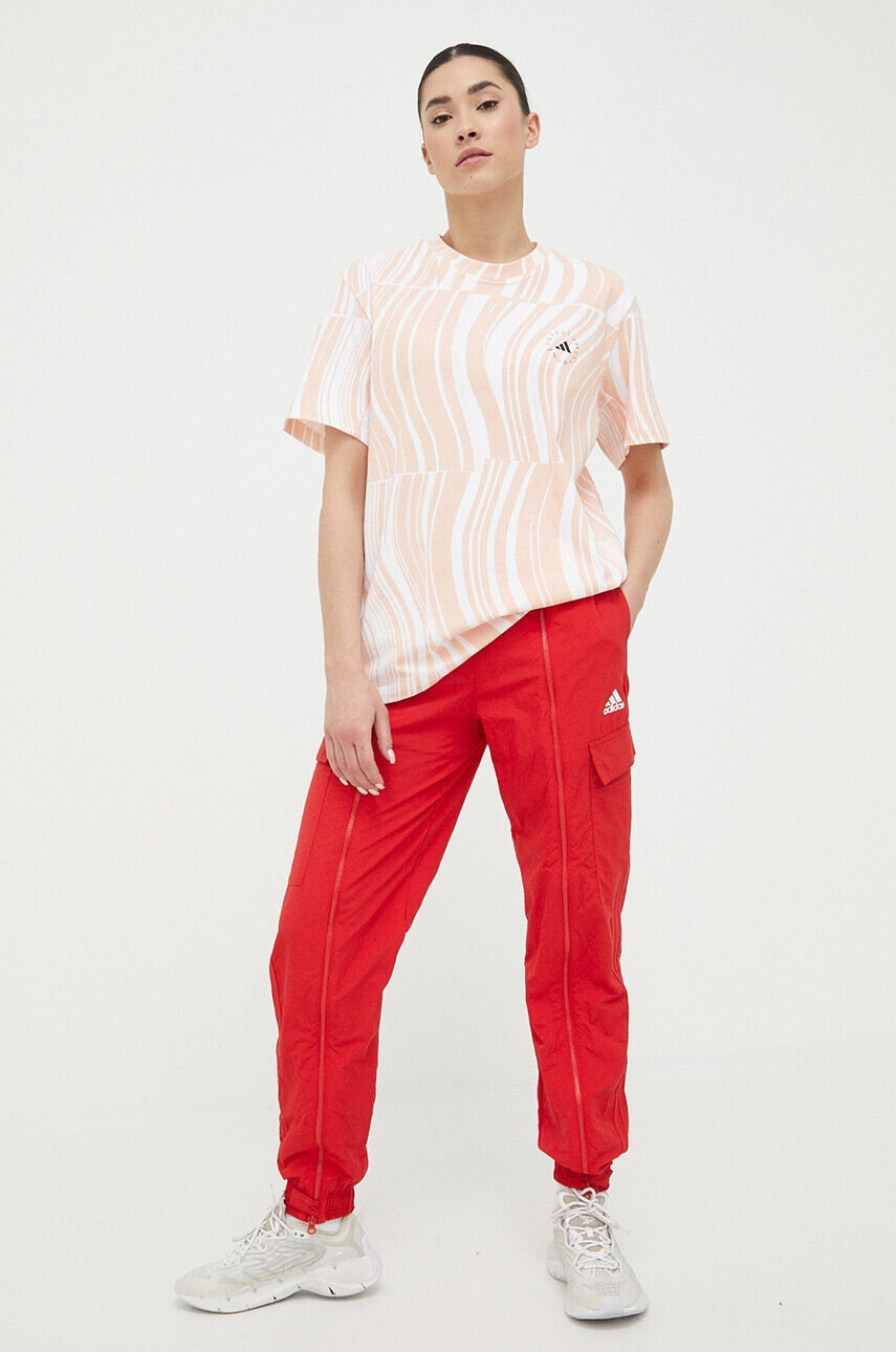adidas by Stella McCartney Памучна тениска в оранжево - Pepit.bg