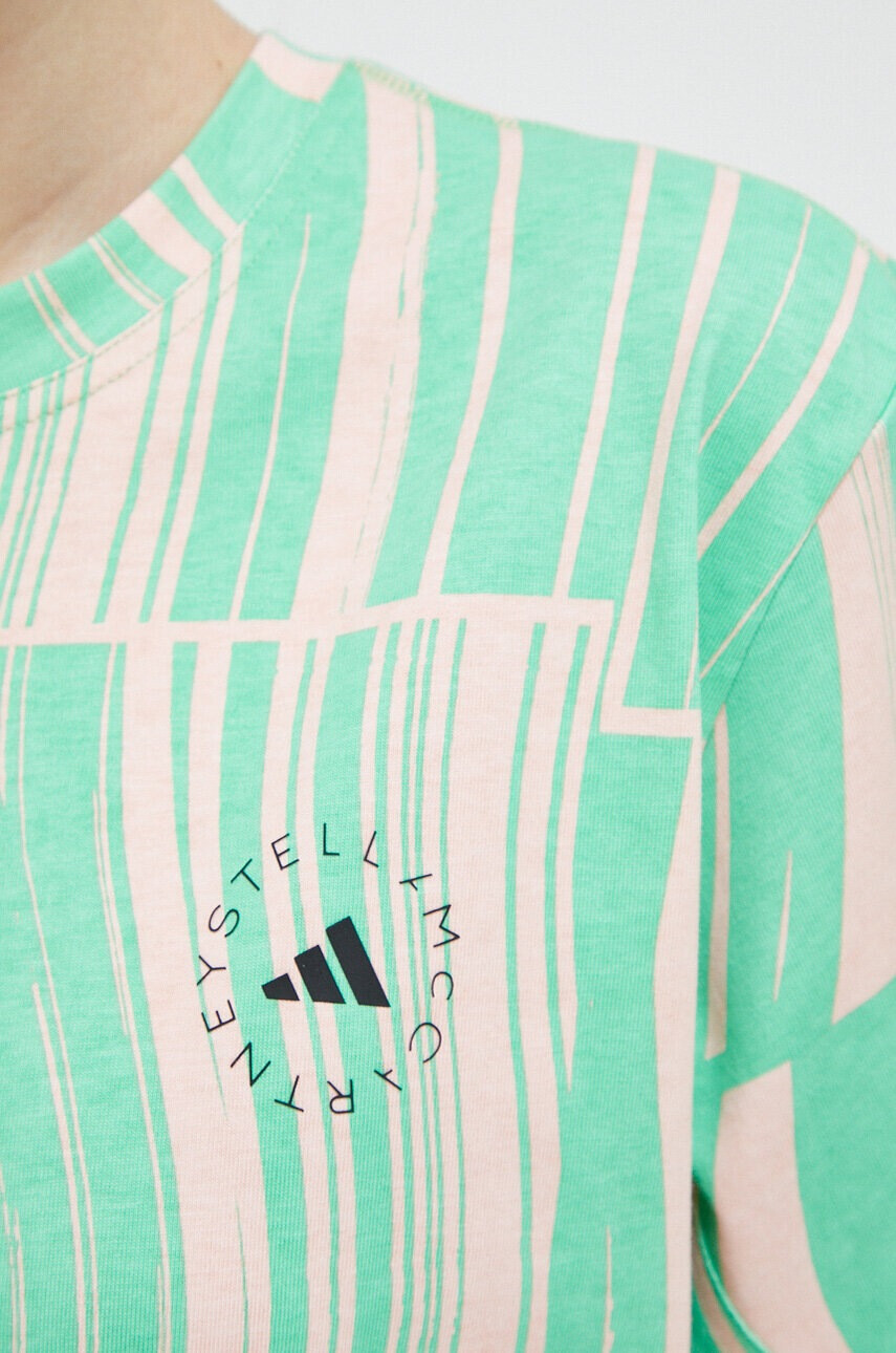 adidas by Stella McCartney Памучна тениска в зелено - Pepit.bg