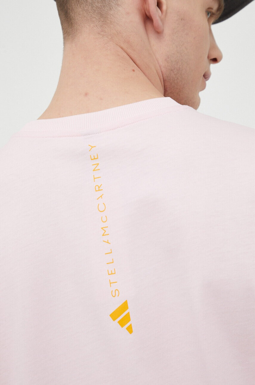 adidas by Stella McCartney Памучна тениска в розово с принт - Pepit.bg