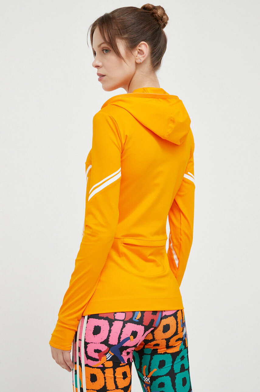 adidas by Stella McCartney Суичър за джогинг TruePace в жълто с качулка с принт - Pepit.bg
