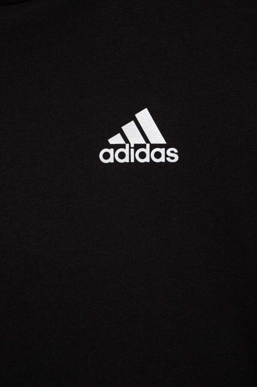 adidas Детска памучна тениска в черно с принт - Pepit.bg