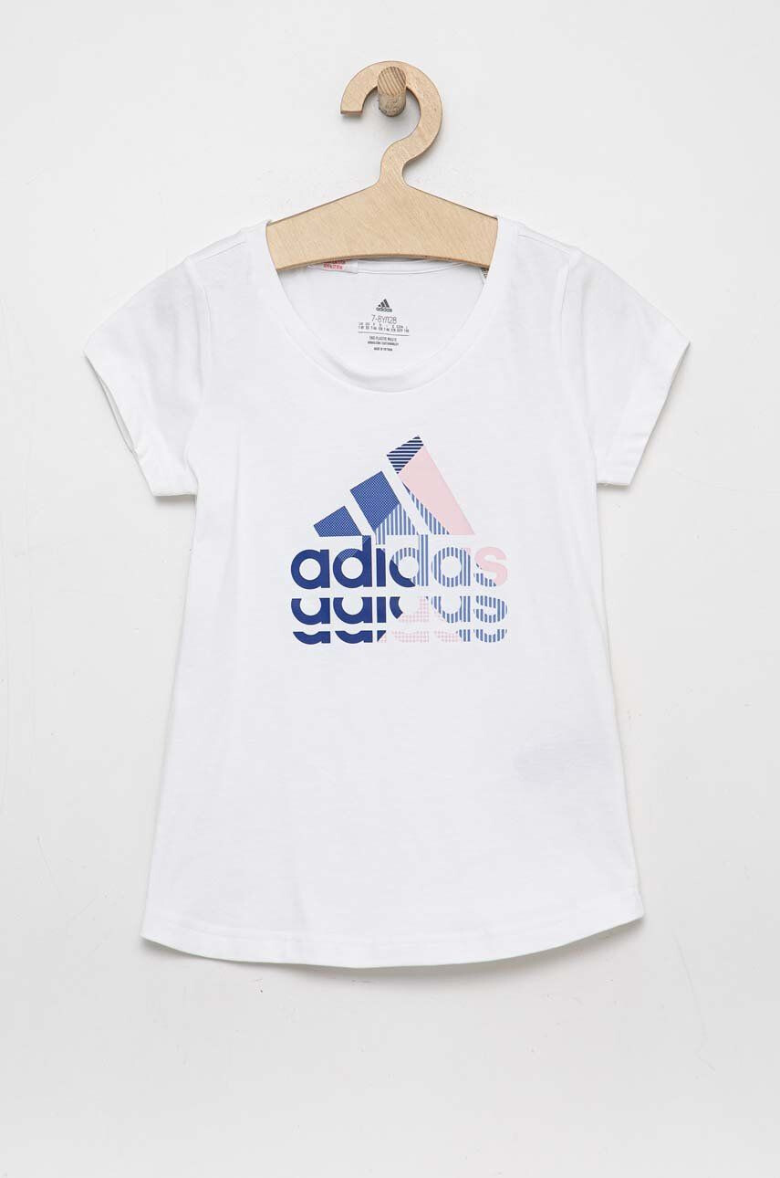 adidas Детска памучна тениска в бяло - Pepit.bg