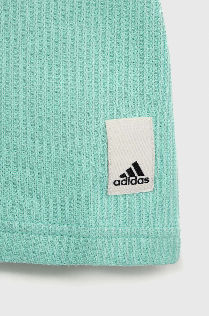 adidas Детска памучна тениска в тюркоазено - Pepit.bg