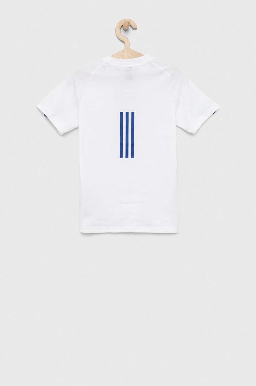 adidas Детска памучна тениска B D4GMDY в бяло с принт - Pepit.bg