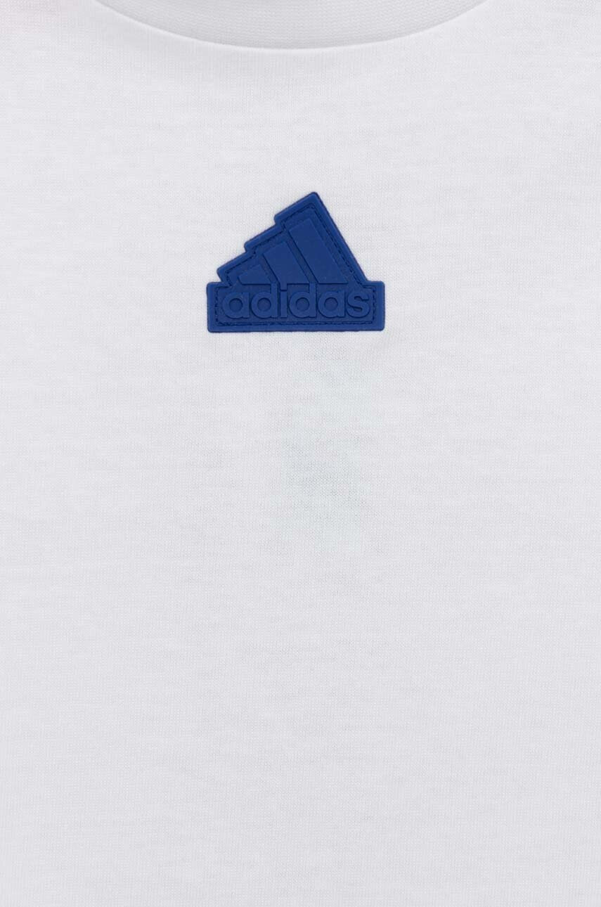 adidas Детска памучна тениска B D4GMDY в бяло с принт - Pepit.bg