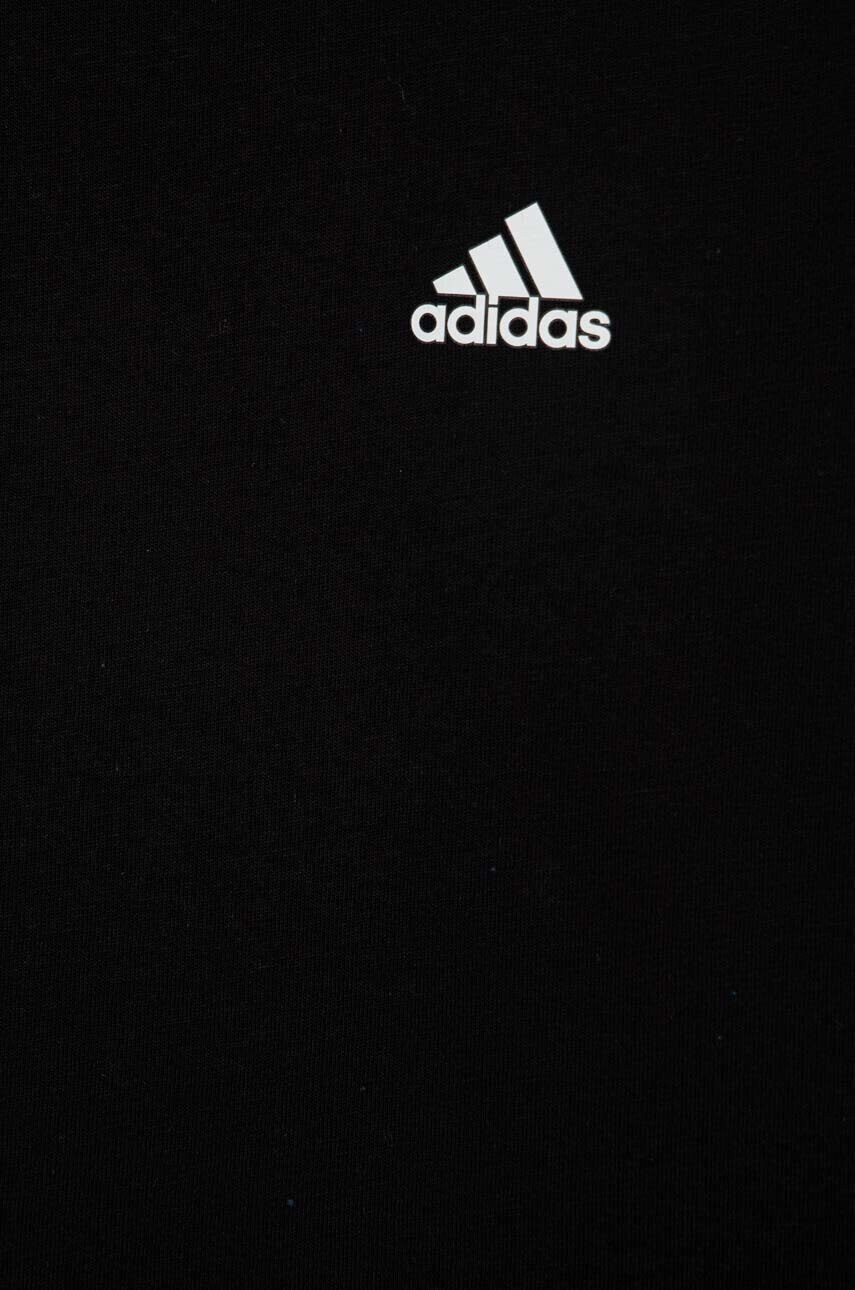 adidas Детска памучна тениска G 3S BF в черно с апликация - Pepit.bg
