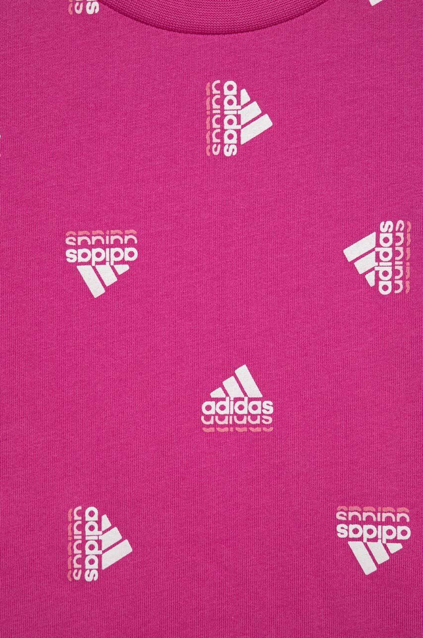 adidas Детска памучна тениска G BLUV в лилаво - Pepit.bg