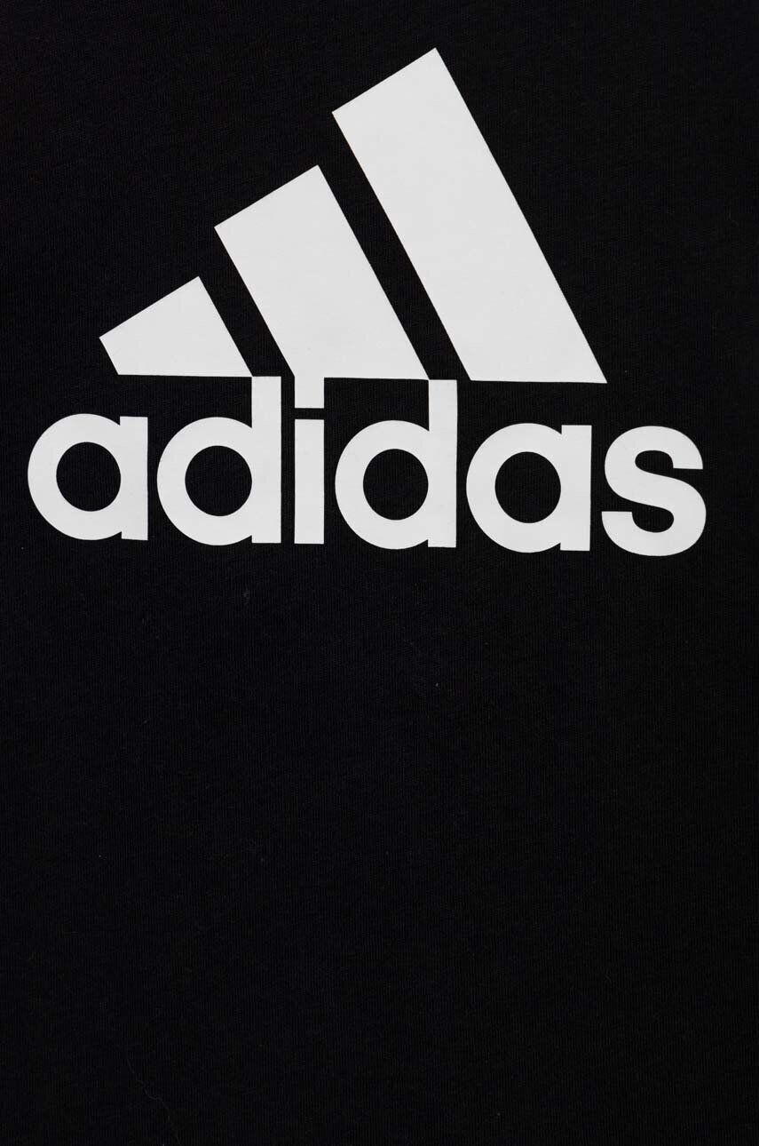 adidas Детска памучна тениска LK BL CO в черно с принт - Pepit.bg