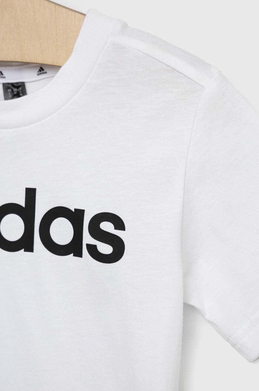 adidas Детска памучна тениска LK LIN CO в бяло с принт - Pepit.bg