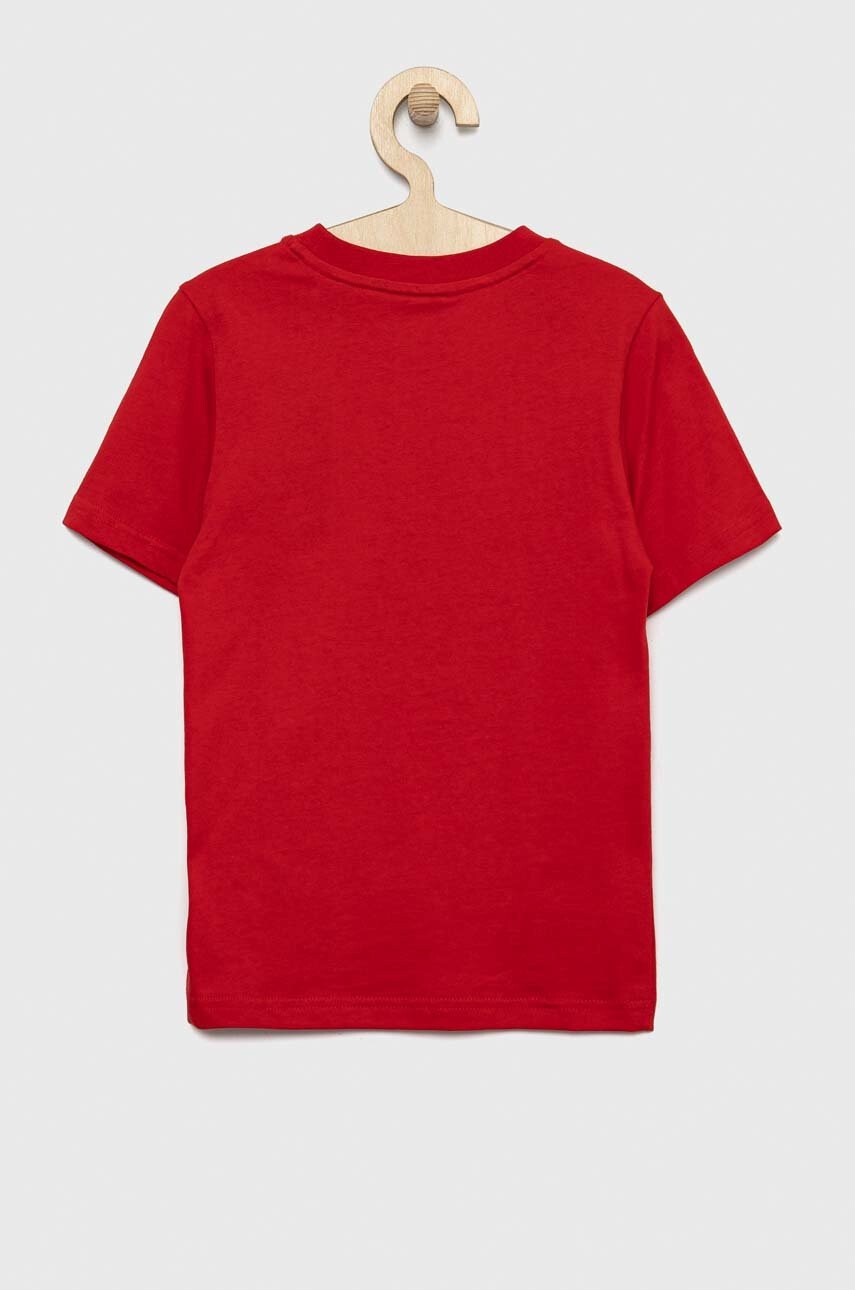 adidas Детска памучна тениска U BL в червено с принт - Pepit.bg