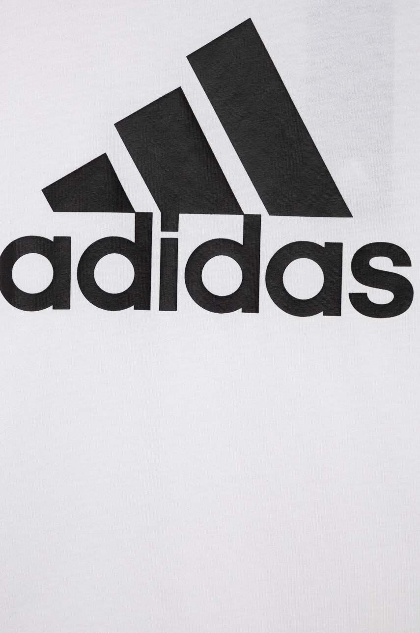 adidas Детска памучна тениска U BL в бяло с принт - Pepit.bg