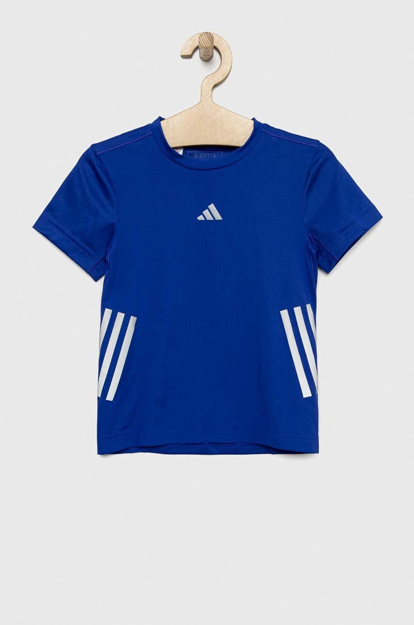 adidas Детска тениска U RUN 3S в синьо с принт - Pepit.bg