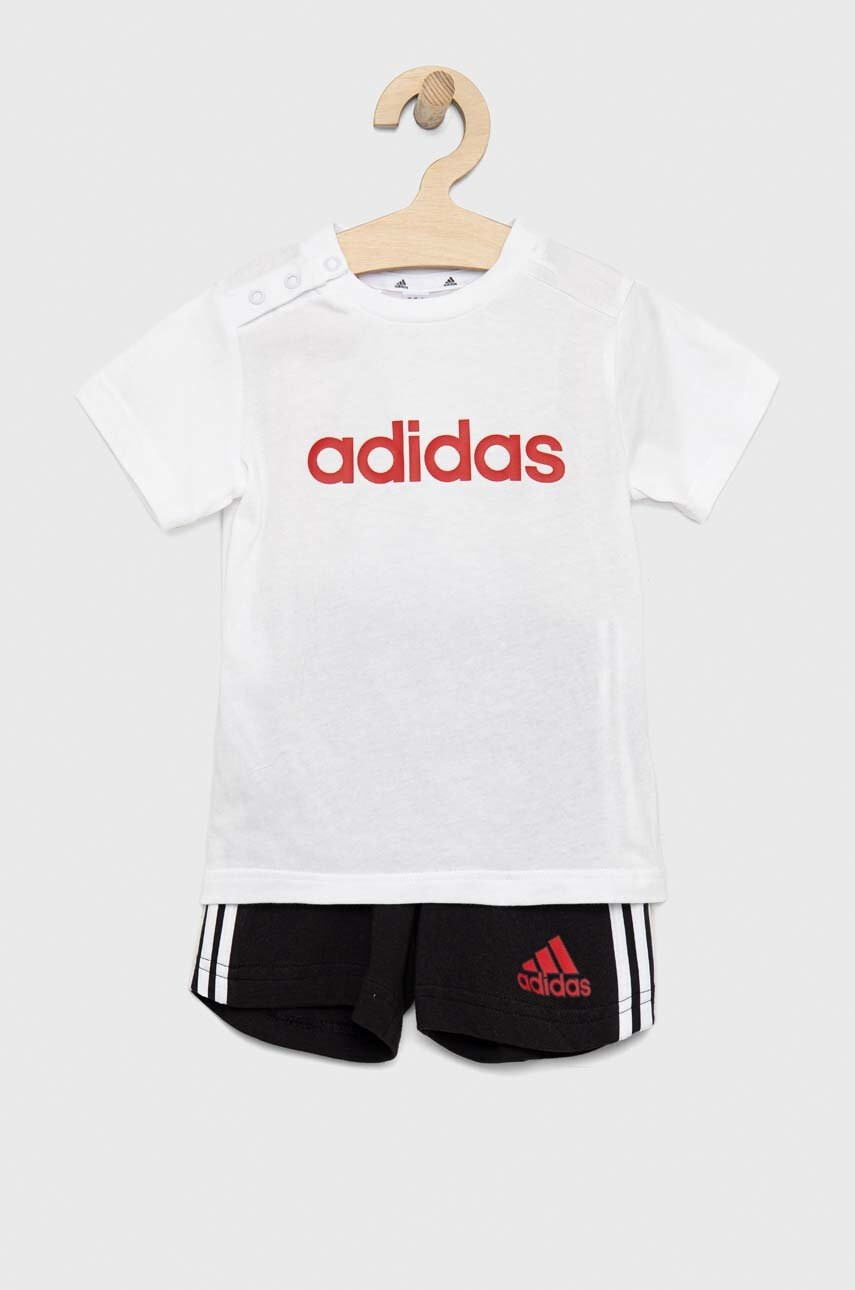 adidas Детски памучен комплект I LIN CO T в бяло - Pepit.bg