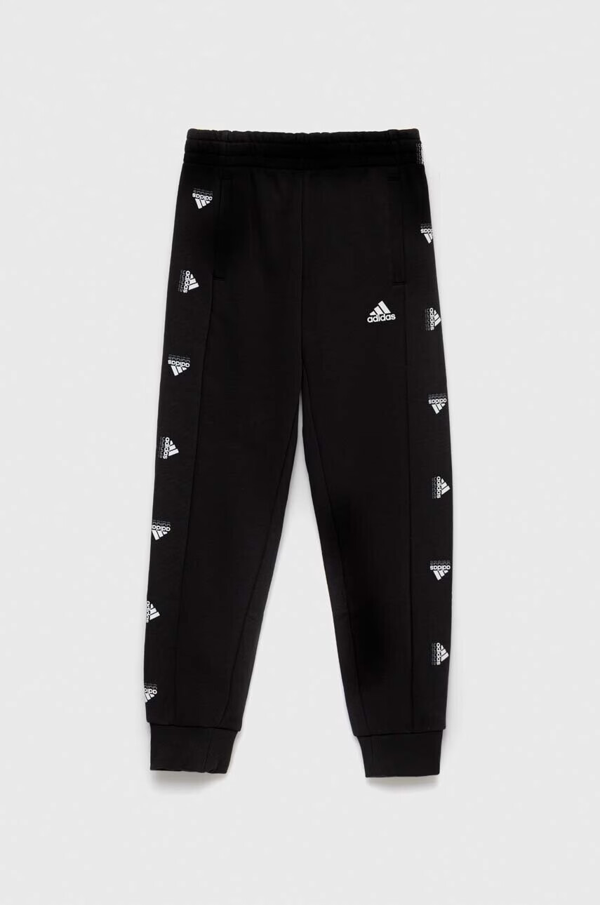 adidas Детски спортен панталон U BLUV PNT в черно с принт - Pepit.bg