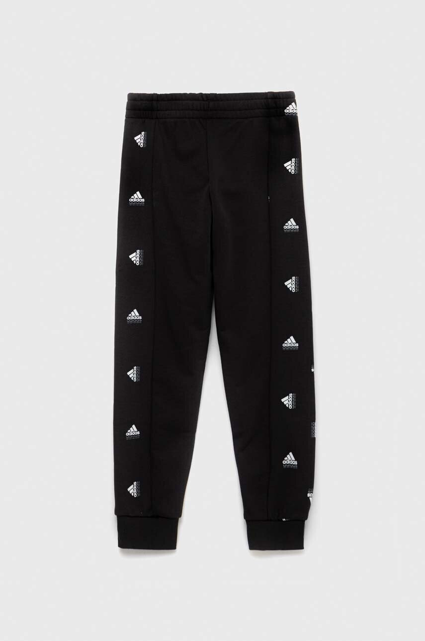 adidas Детски спортен панталон U BLUV PNT в черно с принт - Pepit.bg