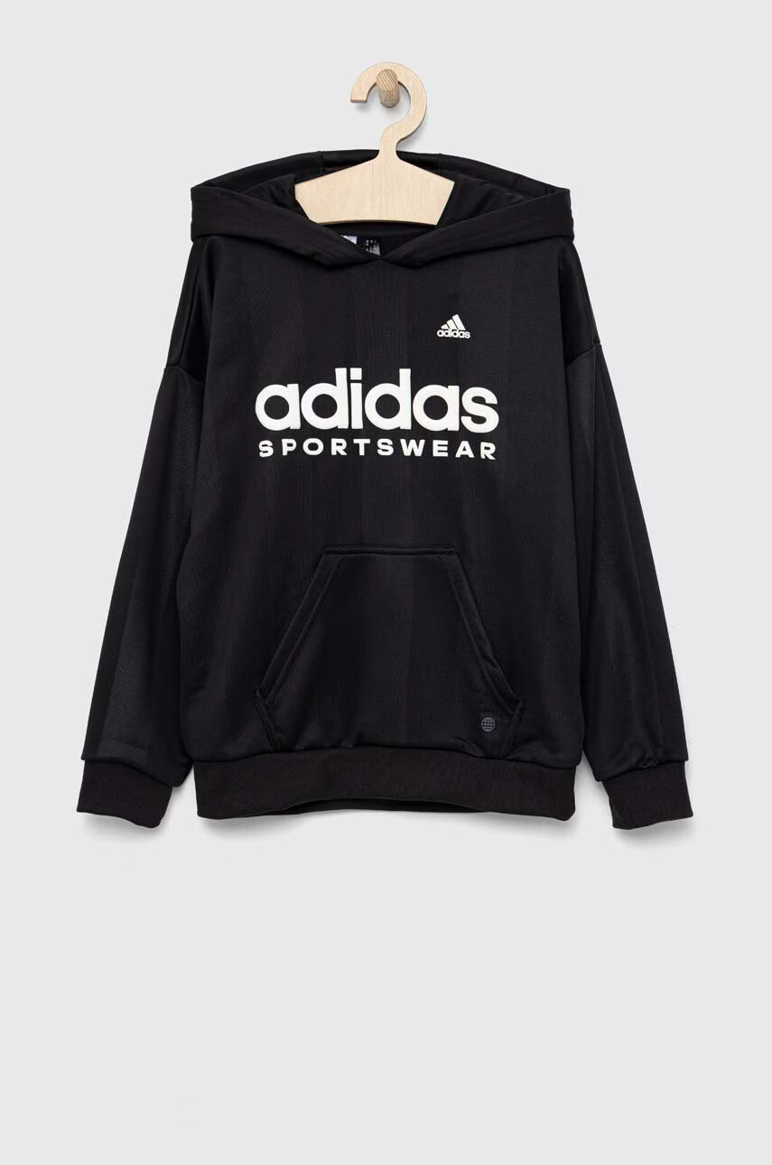 adidas Детски суичър FT в черно с качулка с принт - Pepit.bg