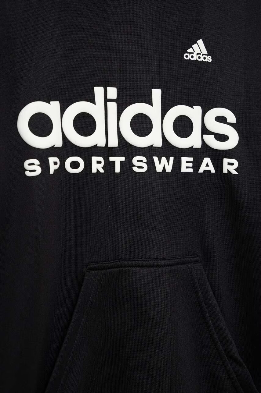 adidas Детски суичър FT в черно с качулка с принт - Pepit.bg