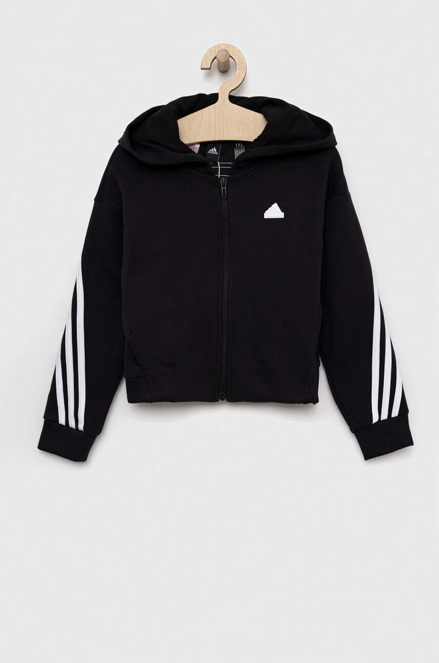 adidas Детски суичър G FI 3S в черно с апликация - Pepit.bg