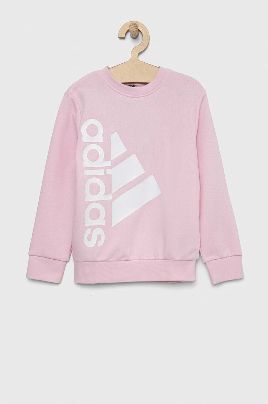 adidas Детски суичър LK в розово с принт - Pepit.bg