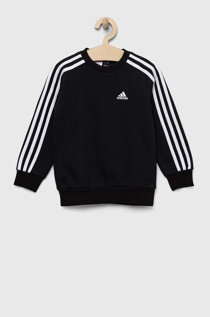adidas Детски суичър LK 3S FL в черно с апликация - Pepit.bg