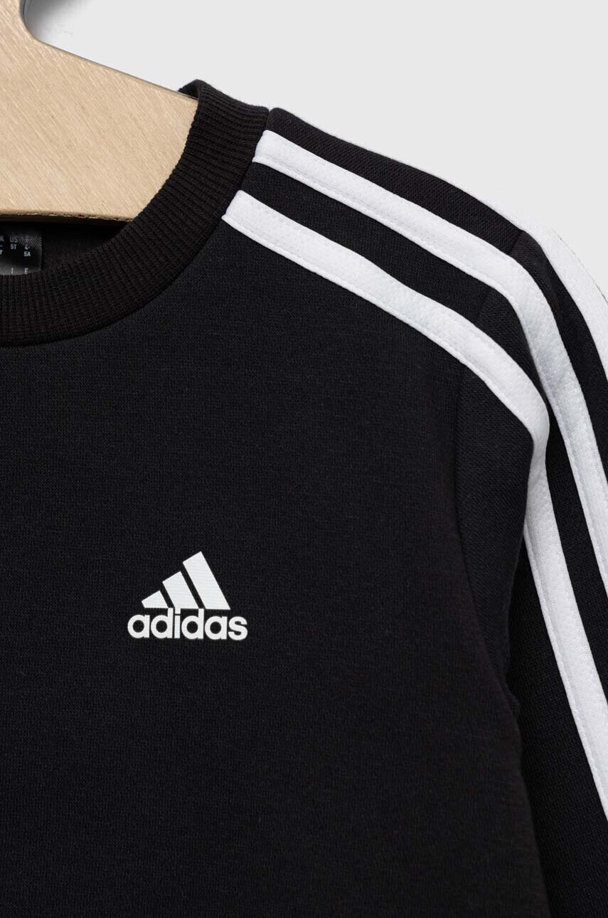 adidas Детски суичър LK 3S FL в черно с апликация - Pepit.bg
