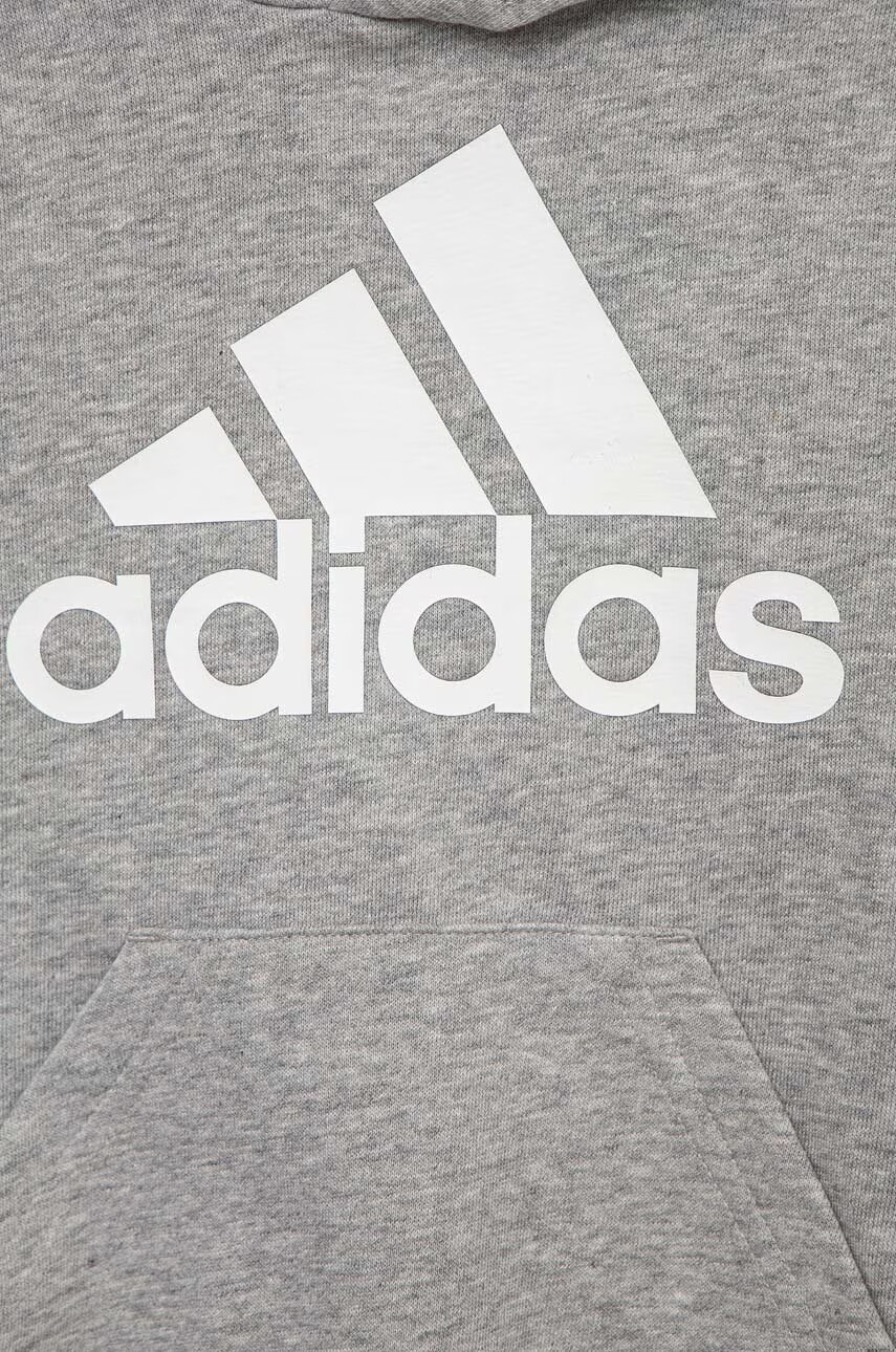 adidas Детски суичър LK BL FT в сиво с качулка с принт - Pepit.bg