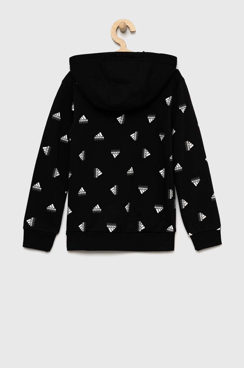 adidas Детски суичър U BLUV HD в черно с качулка с десен - Pepit.bg