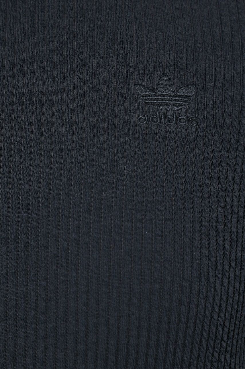 adidas Originals Блуза с дълги ръкави Trefoil Moments HE6905 дамска в черно с поло - Pepit.bg