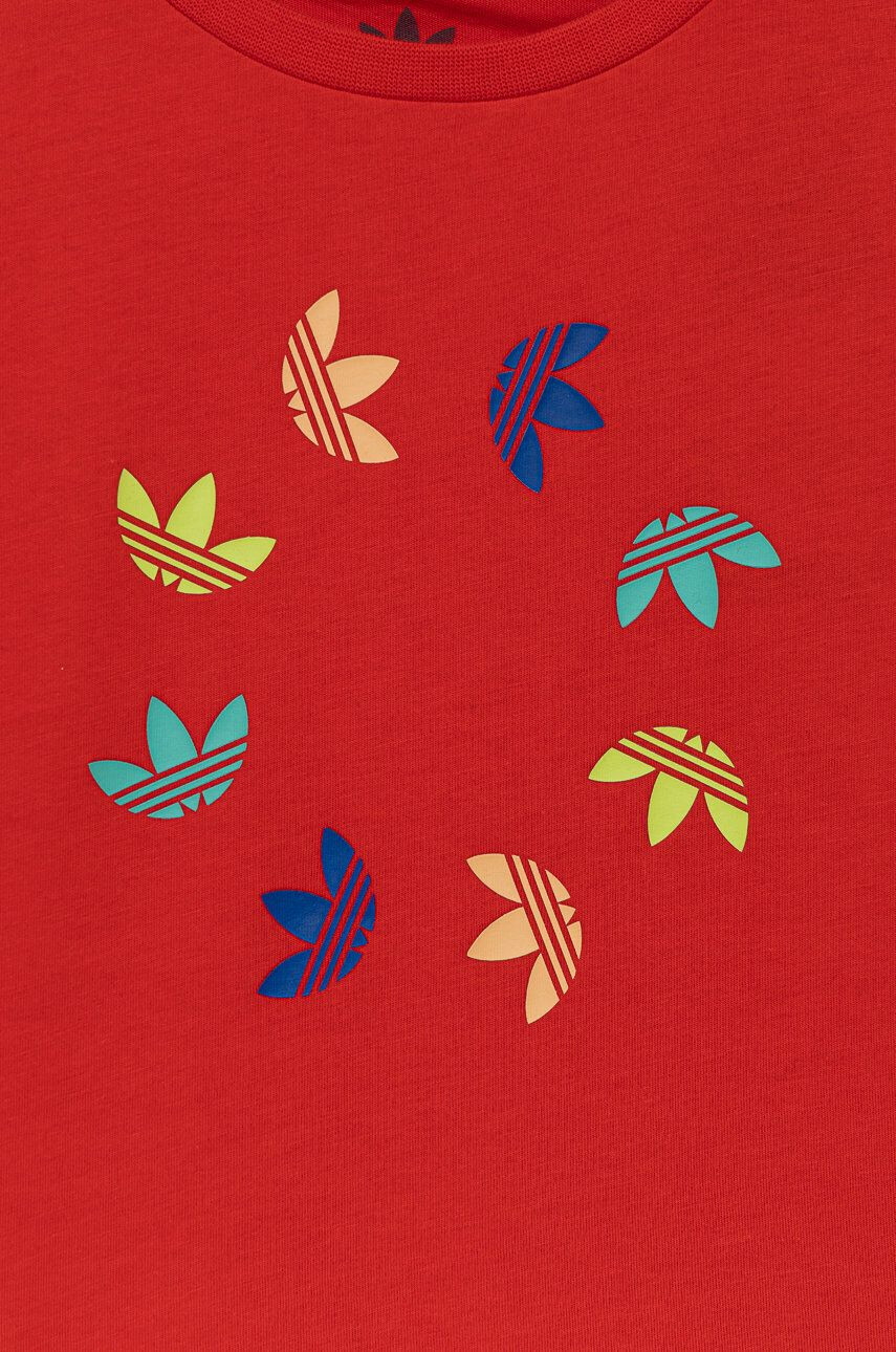 adidas Originals Детска памучна тениска в бежово с десен - Pepit.bg