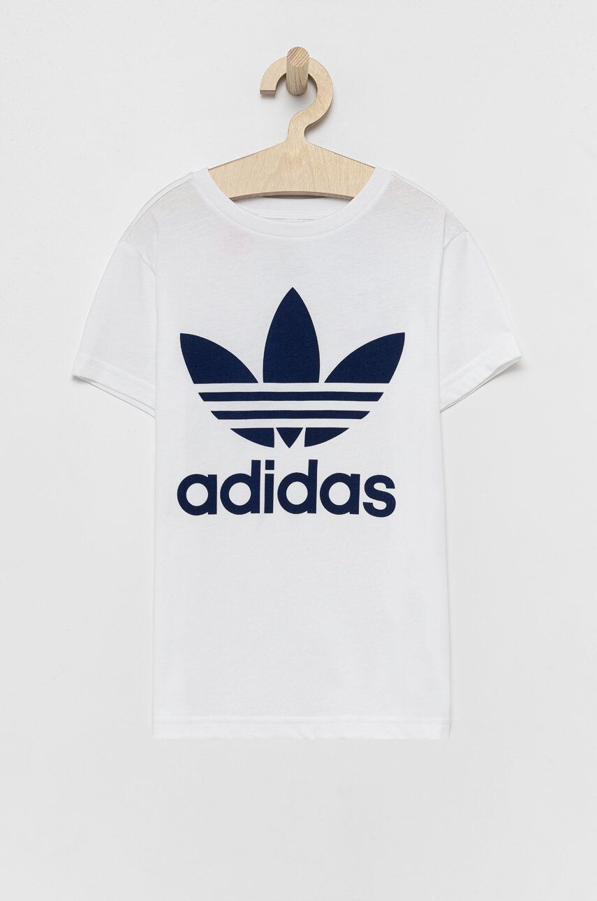 adidas Originals Детска памучна тениска в бяло с принт - Pepit.bg