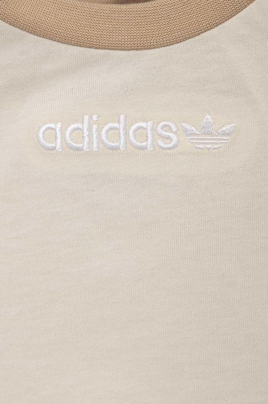 adidas Originals Детска памучна тениска в бежово с десен - Pepit.bg