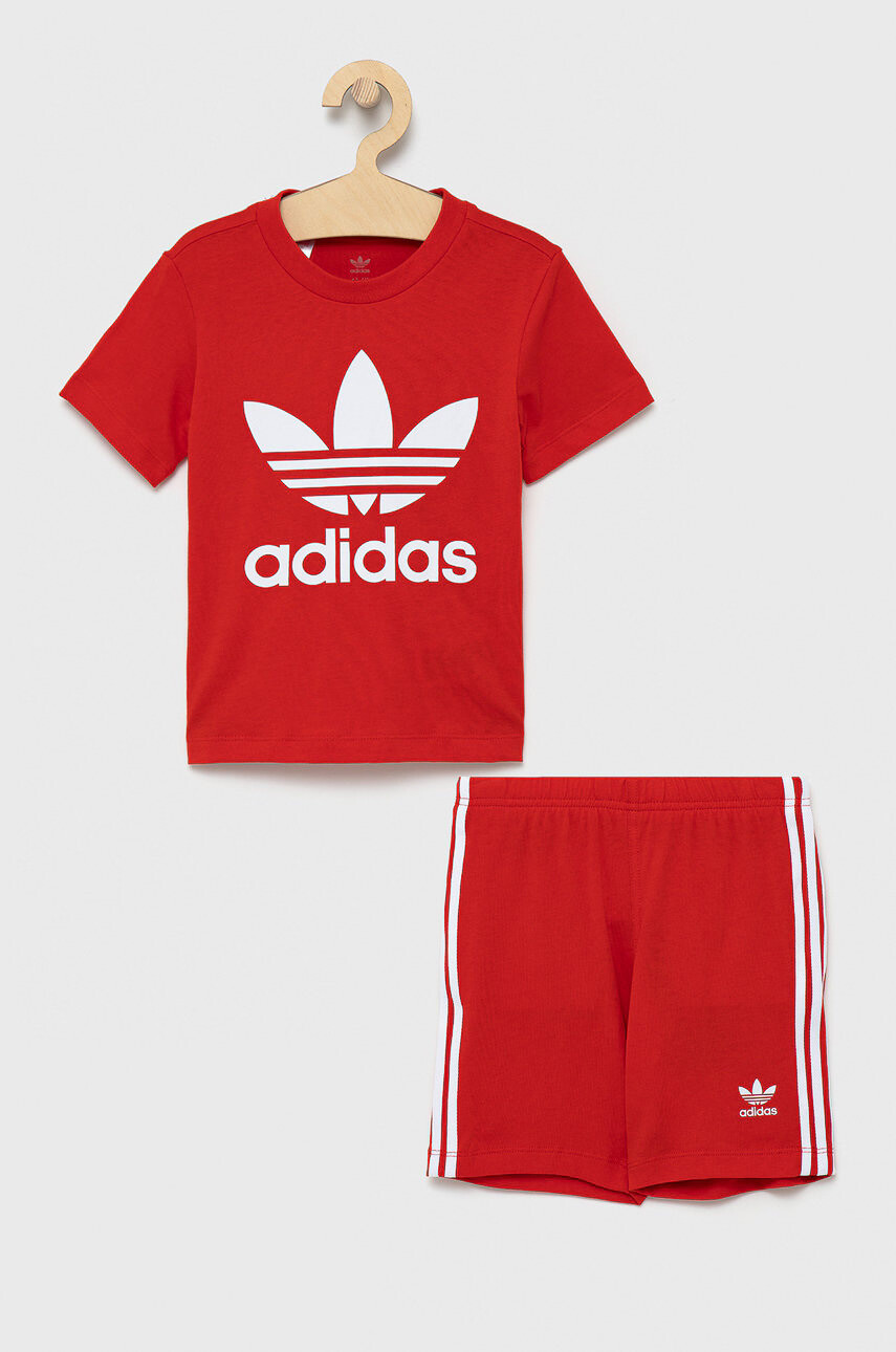 adidas Originals Детски комплект H35556 в червено - Pepit.bg