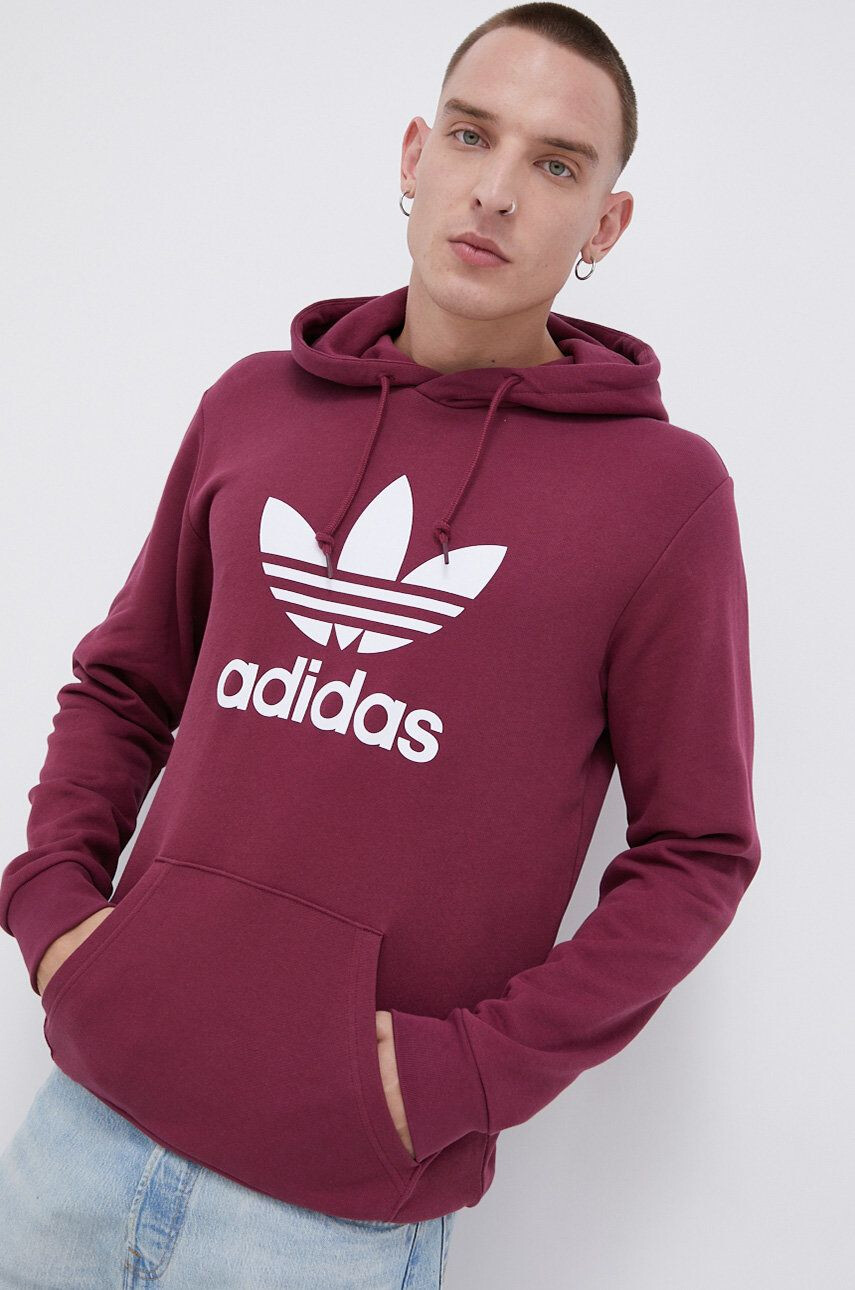 adidas Originals Памучен суичър мъжки в лилаво с принт - Pepit.bg