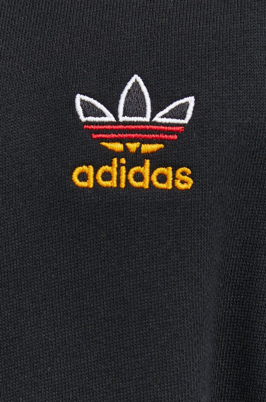 adidas Originals Памучен суичър в черно с качулка с апликация - Pepit.bg