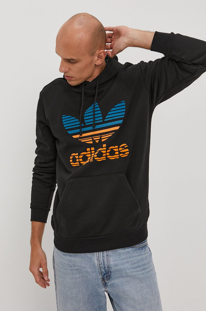 adidas Originals Памучен суичър в зелено с апликация - Pepit.bg