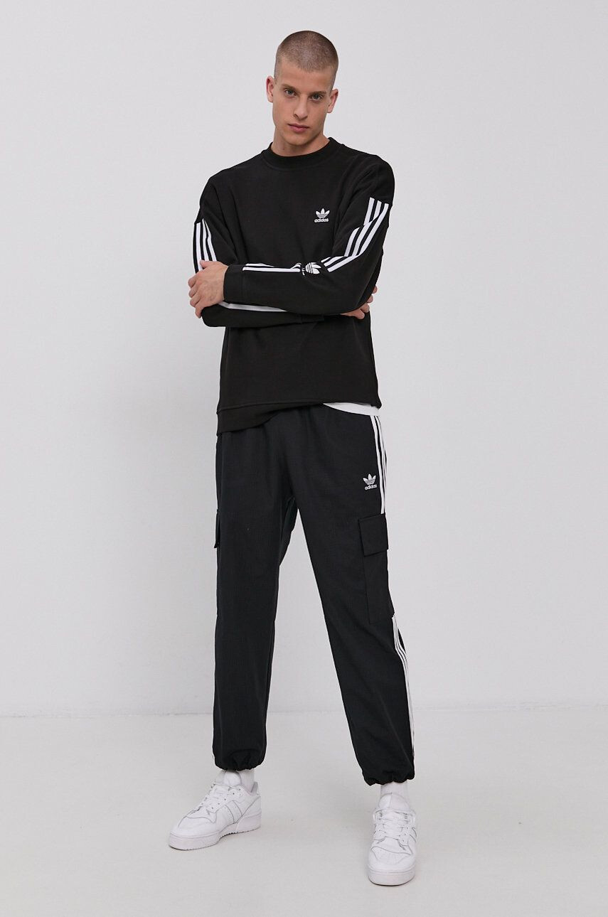 adidas Originals Памучен суичър H41315 в черно с принт - Pepit.bg