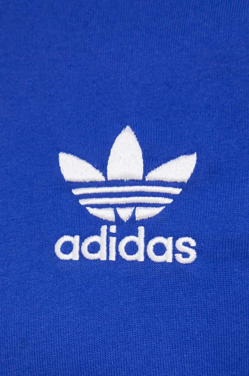 adidas Originals Памучна блуза с дълги ръкави в синьо с апликация - Pepit.bg